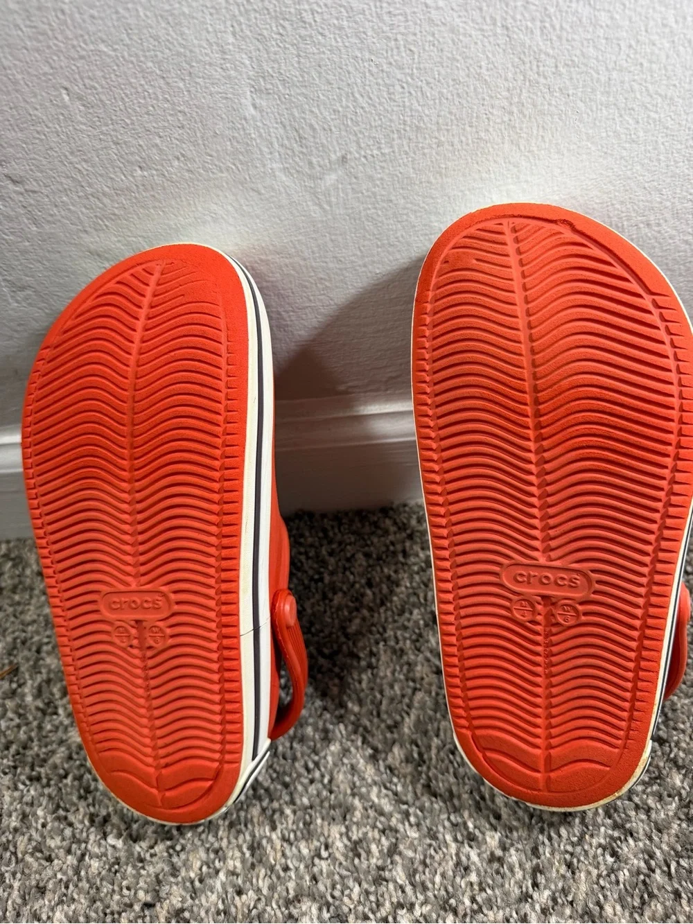CROCS Kids' Coral Orange Classic Clogs with Heel Strap